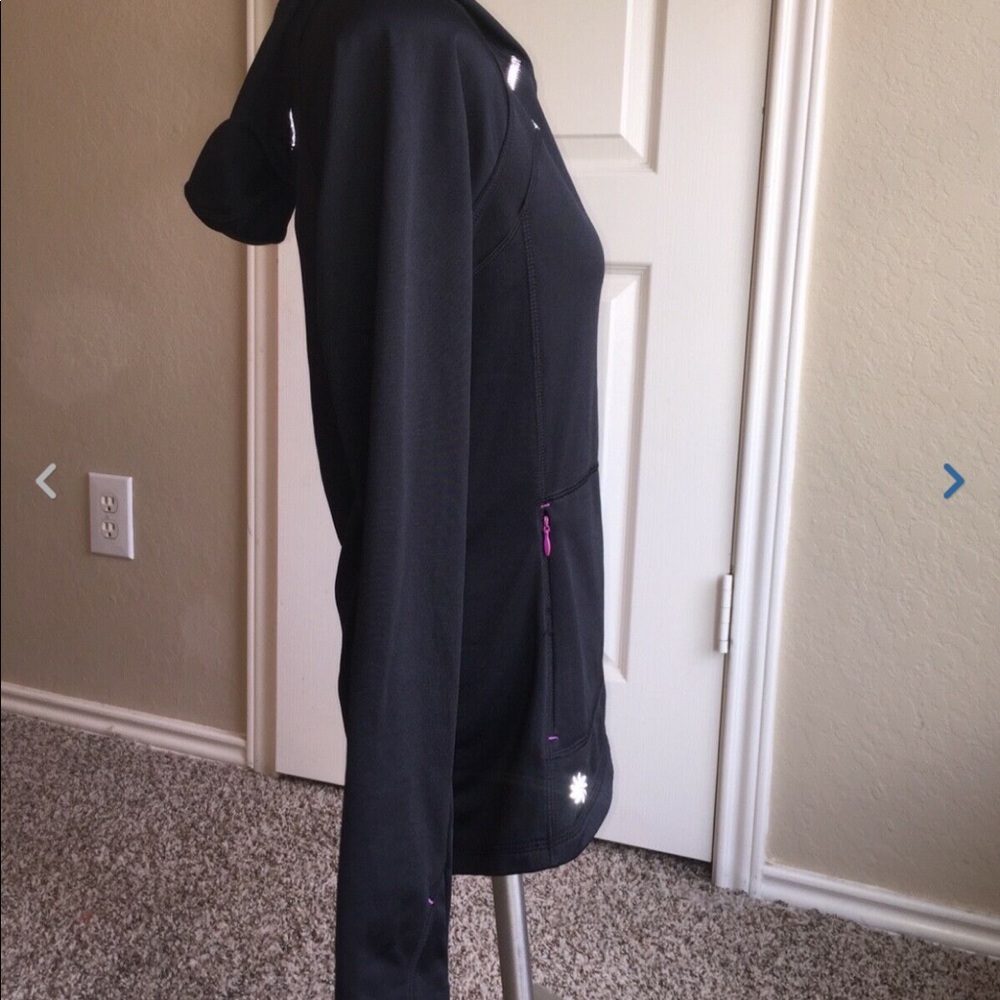 Athleta Black Pullover Jacket Kangaroo Pocket Xs - image 3